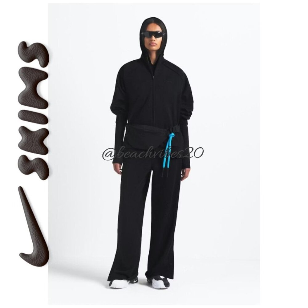 NIKE x SKIMS Matte Tricot Oversized Track Jacket Obsidian Large NWOT